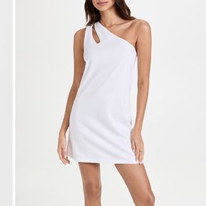 Monrow white one shoulder mini dress